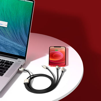 Baseus Cable Year of the Tiger 3 in 1 - USB to Type C, Lightning, Micro USB - 3,5A 1,2 metres (CASX010001) black Baseus Cable Year of the Tiger 3 in 1 - USB to Type C, Lightning, Micro USB - 3,5A 1,2 metres (CASX010001) black